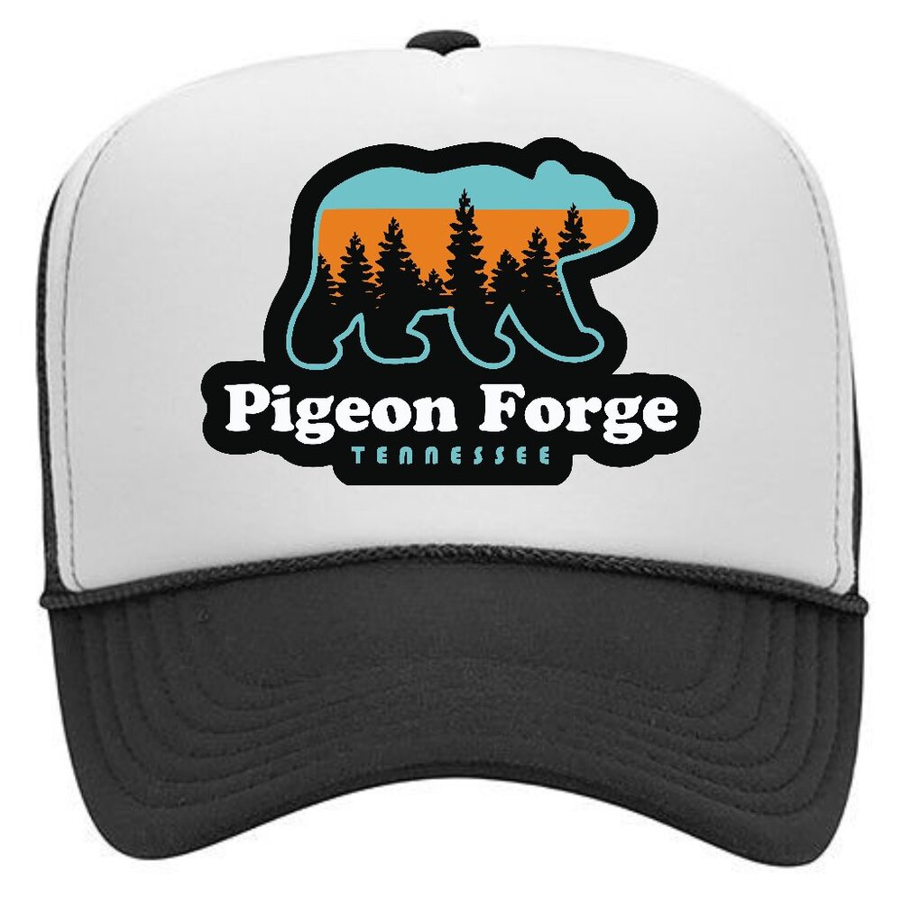 Pigeon Forge Tennessee Foam Mesh Snapback Cap Hat Black Bear